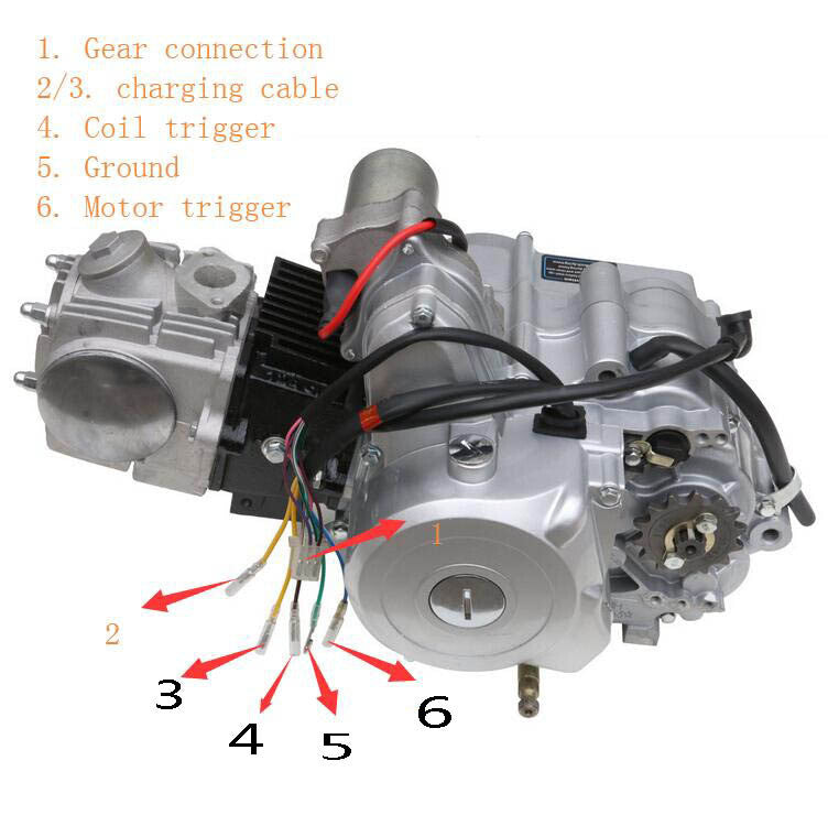 Full Kit 125cc Engine Motor Battery Wire Electric Start ATV Quad Buggy Go Kart