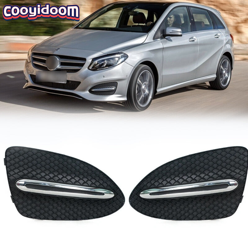 for Mercedes-Benz W246 2016-2019 Bar Mesh Grille Fog Lamp Frame Cover Trim Strip