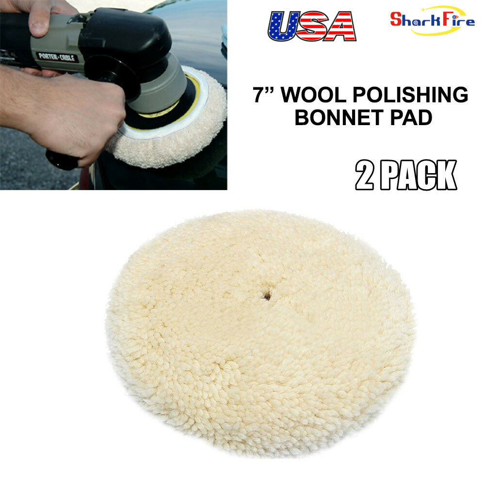 7-inch Soft Wool Cleaning and Polishing Cushion Pad for Cars, Car Polisher, 2 Packs