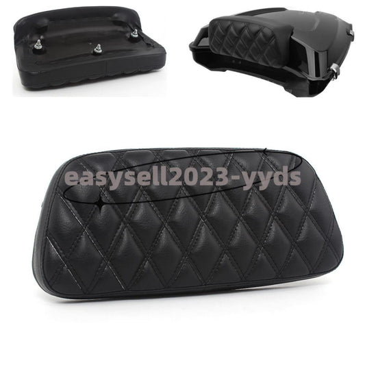 Black Razor Chopped Pack Trunk Backrest Pad for Harley Tour-Pak Touring 2014-Up