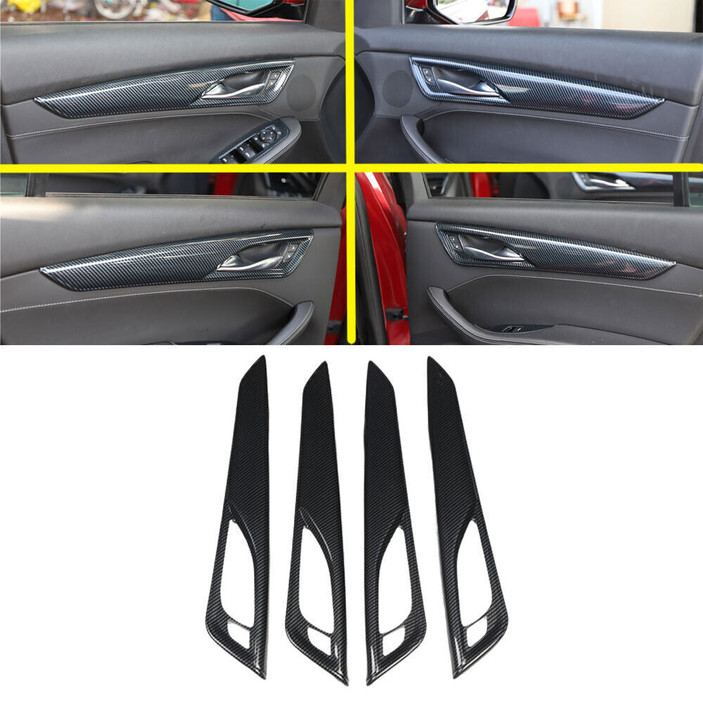 for Cadillac CT5 2020-24 ABS Carbon Fiber Inner Door Handle Cover Decor Trim 1P