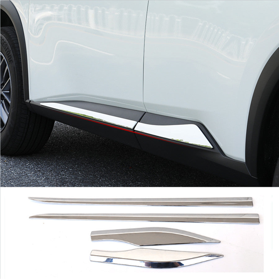 for Nissan Rogue 2021-2023 Chrome Front/Rear Bumper+Body Molding Cover Trim 6PC