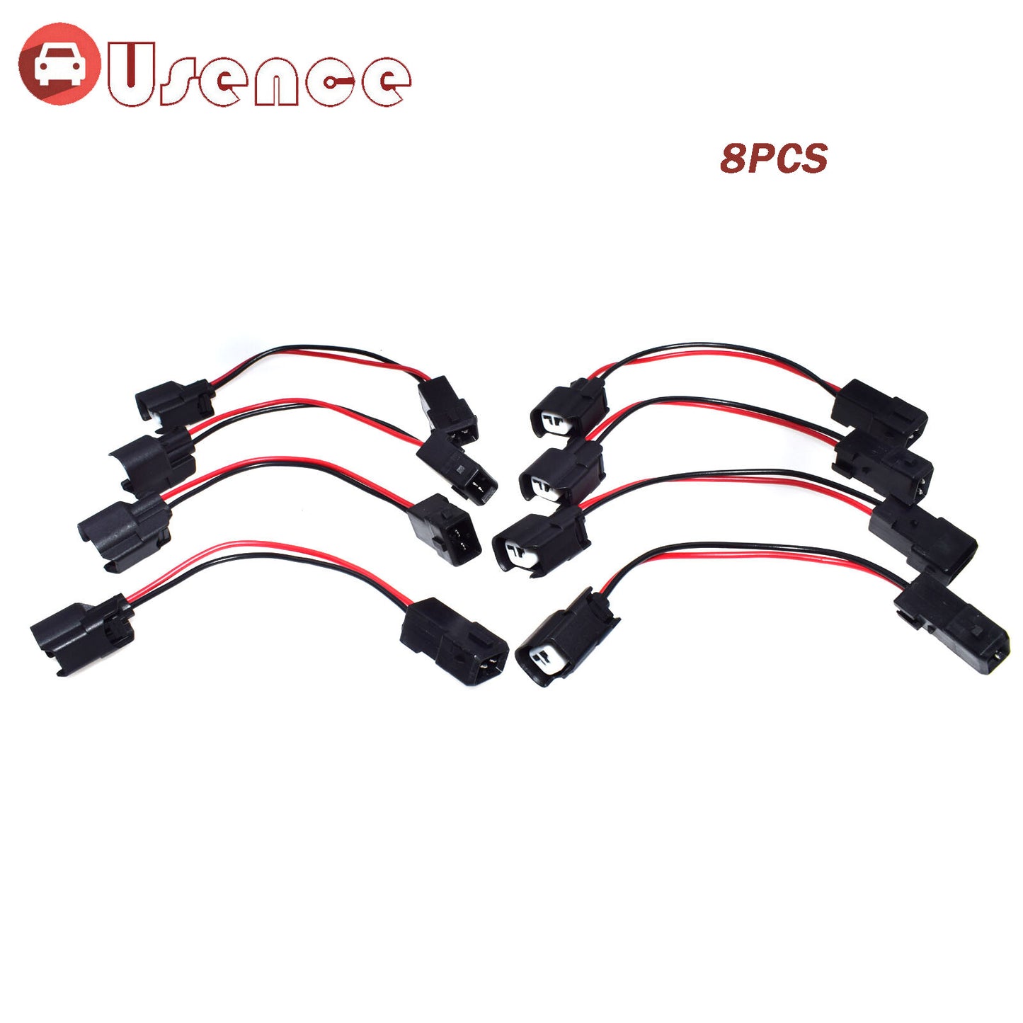 8X Adapter Wire Harness plug from EV1 plug to EV6 2 pin Fuel injector Pigtails