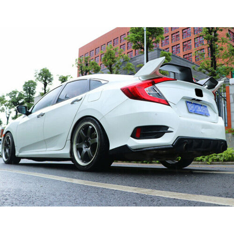 for Honda for Civic 2016-2021 White+Black Rear Spoiler Tail Trunk Lip Wing Gull wing