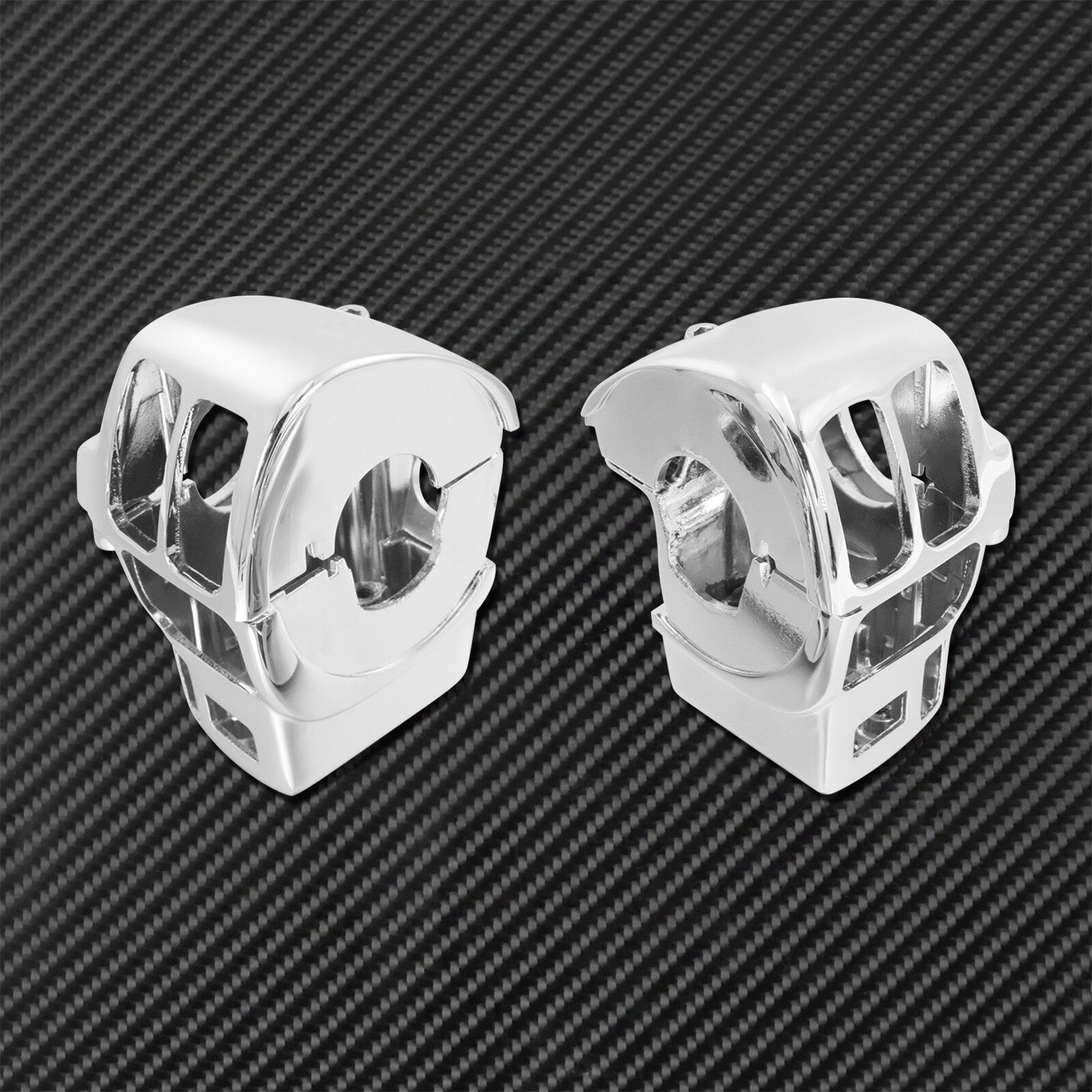 Chrome Cap Buttons + Handlebar Control Switch Housing Cover for Harley Touring