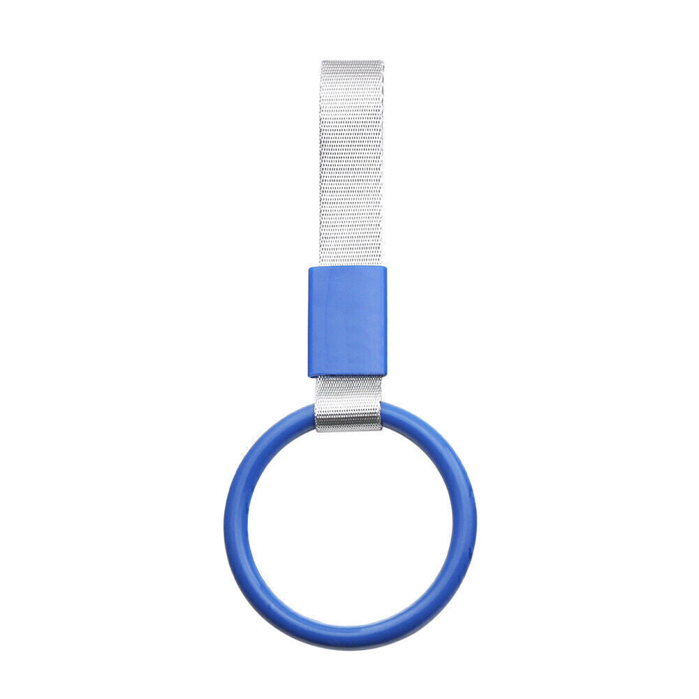 1x ROUND BLUE JDM TSURIKAWA RING SUBWAY TRAIN BUS HANDLE STRAP CHARM DRIFT