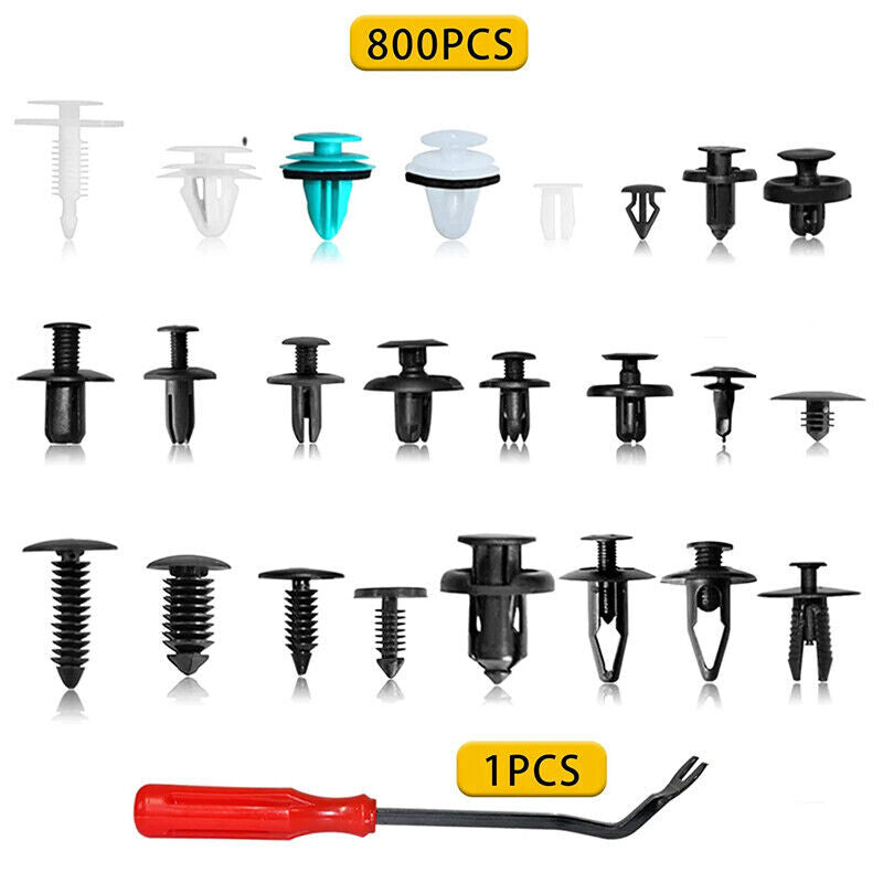 800-piece set of automatic fasteners, decorative clips, rivets, and bumper fasteners