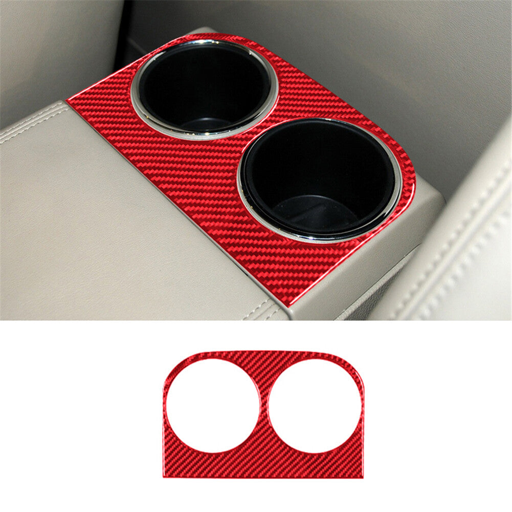 Red Carbon Fiber Front Center Cupholder Cover Trim for Lincoln for Navigator 2007-14
