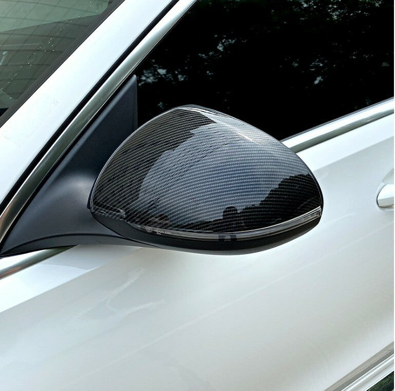 2-Piece Carbon Fiber Exterior Mirror Protective Cover for Mercedes-Benz C-Class 2021 W206