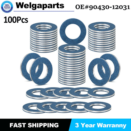 100Pcs Oil Drain Plug Crush Washer Gasket for LEXUS for TOYOTA for SCION 90430-12031 US