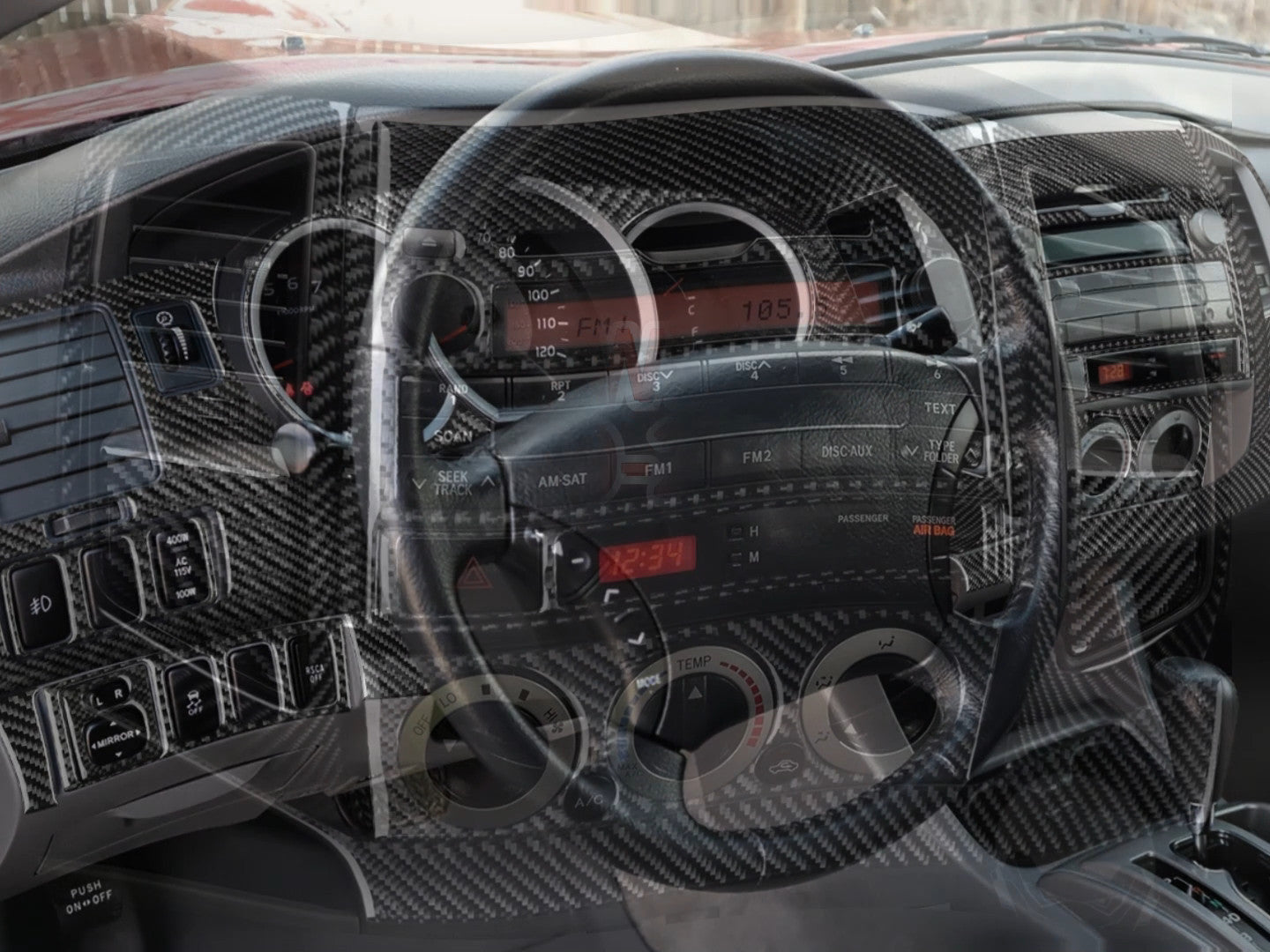 20-piece genuine carbon fiber kit for complete interior trim protection on the for Toyota Tacoma 2005 - 15