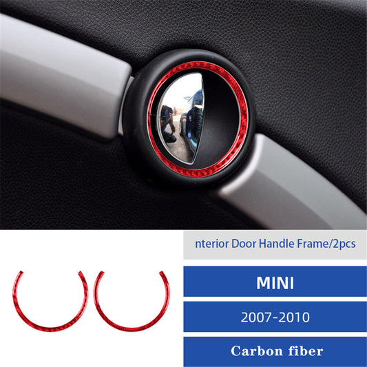 Red Carbon Fiber Door Handle Cover Trim Fit for Mini Cooper R55 R56 2007-2011