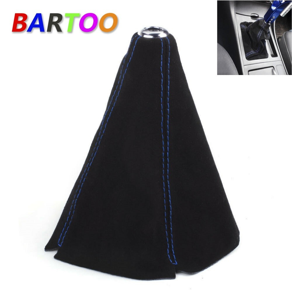 Suede Leather Manual Gear Stick Shift Knob Cover Boot Gaiter Cover Universal