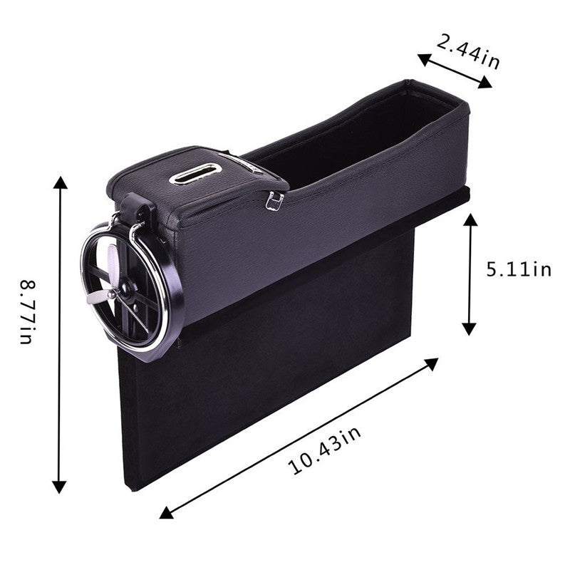 Car Left for Seat Gap Phone Drink Coin Box Cup Holder Organizer Coin Box Portable BK