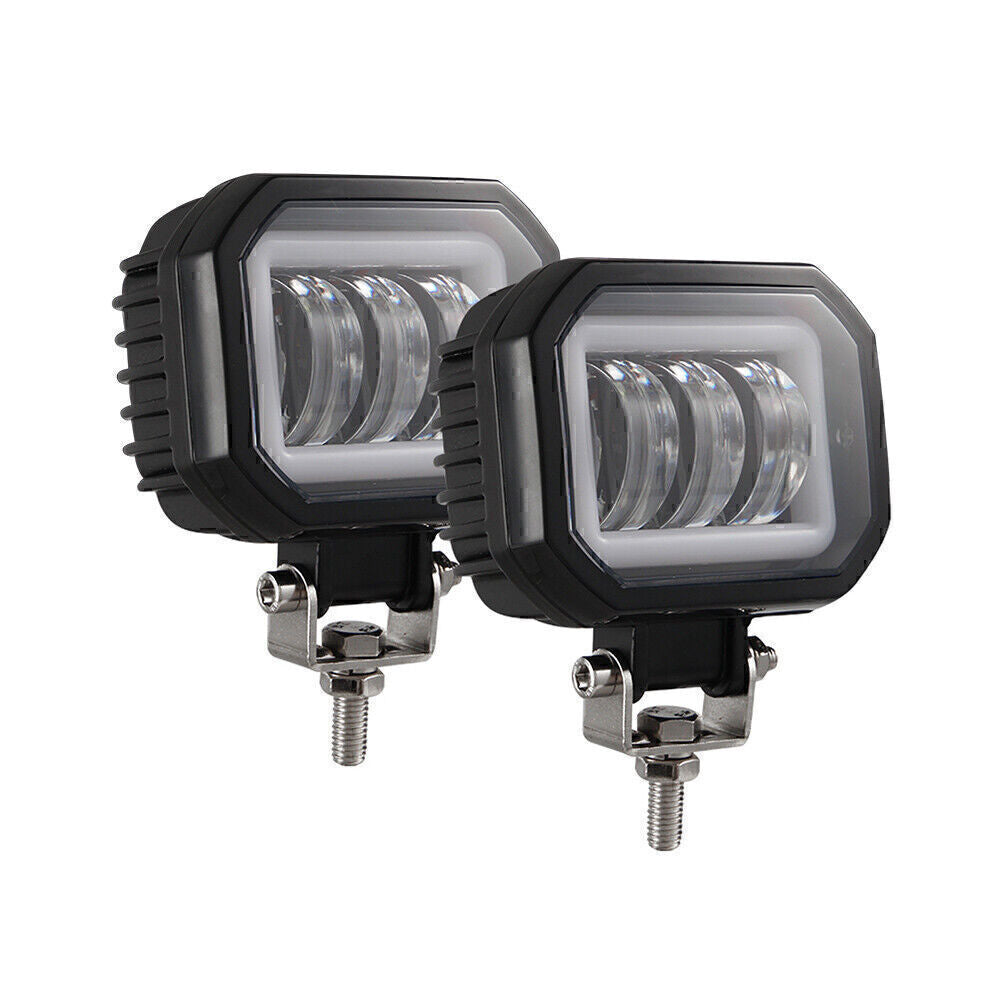 Motorrad Vierkant LED Arbeitsleuchte Leiste 12V 24V Tragbar Strahler 2Stk 4 Zoll