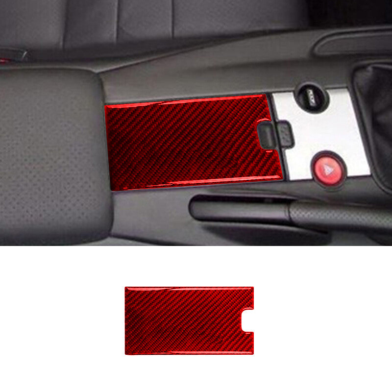 Red Carbon Fiber Center Control Storage Cover Trim for Honda S2000 2004-2009