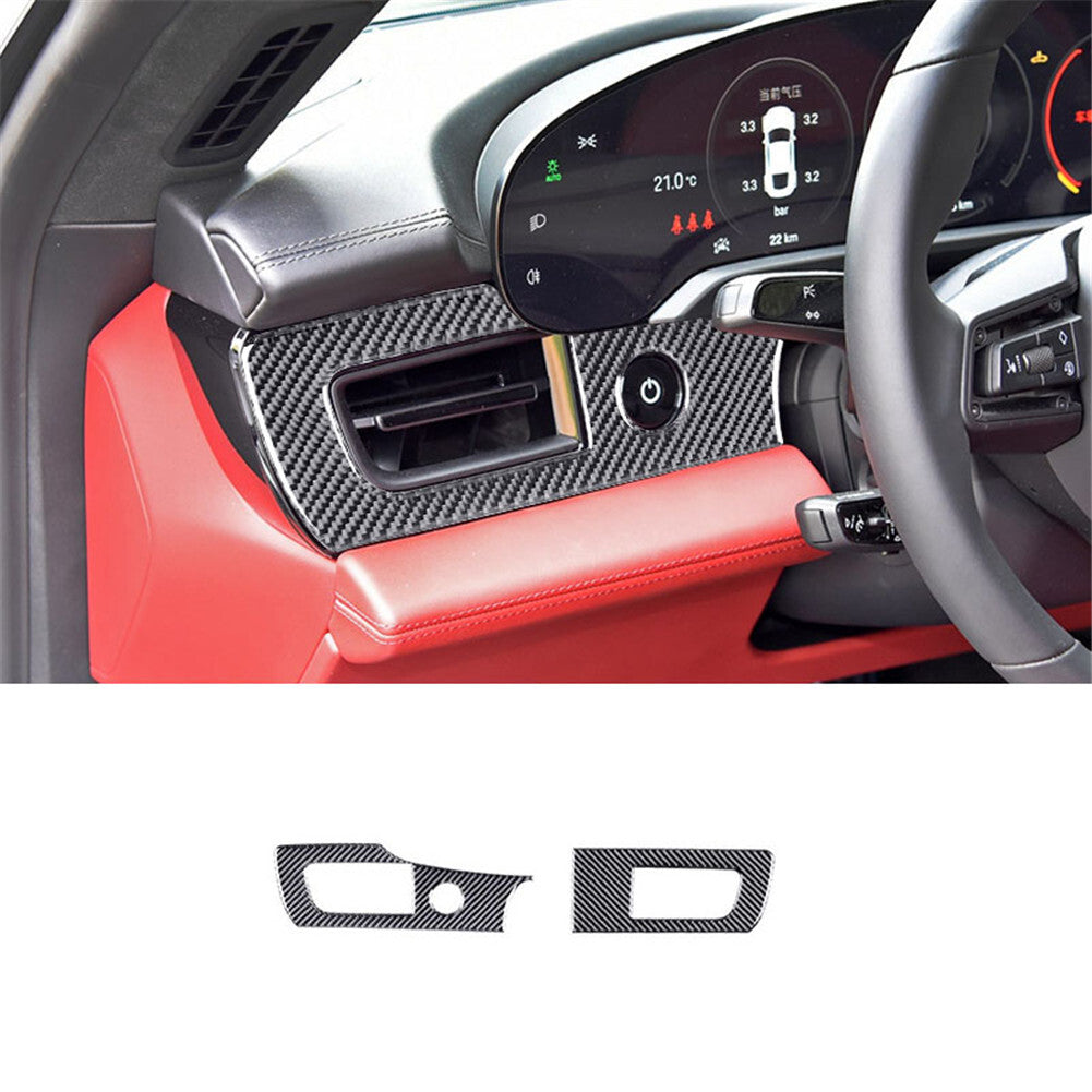 Carbon fiber dashboard air outlet trim for Porsche Taycan 2019-2022