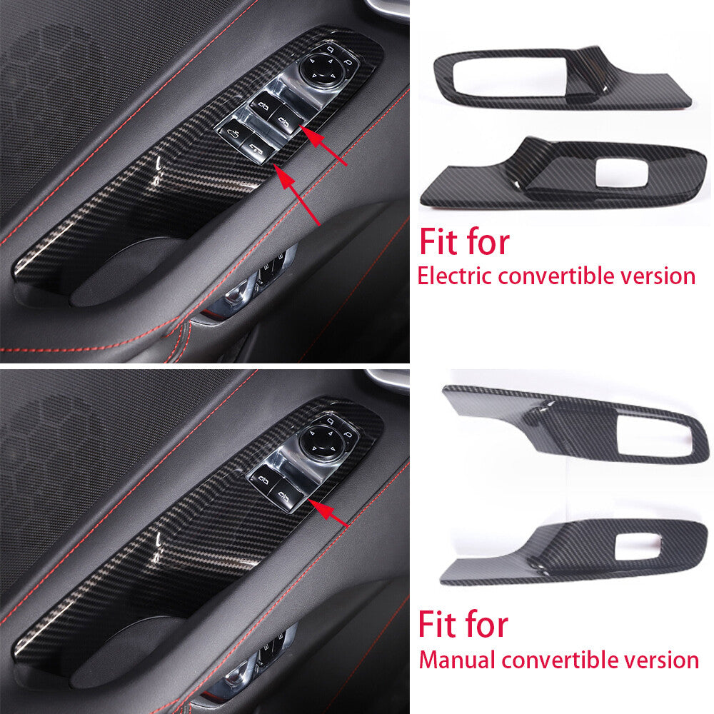 Carbon ABS Window Lift Switch Panel Trim for Corvette C8 2020+Manual Convertible
