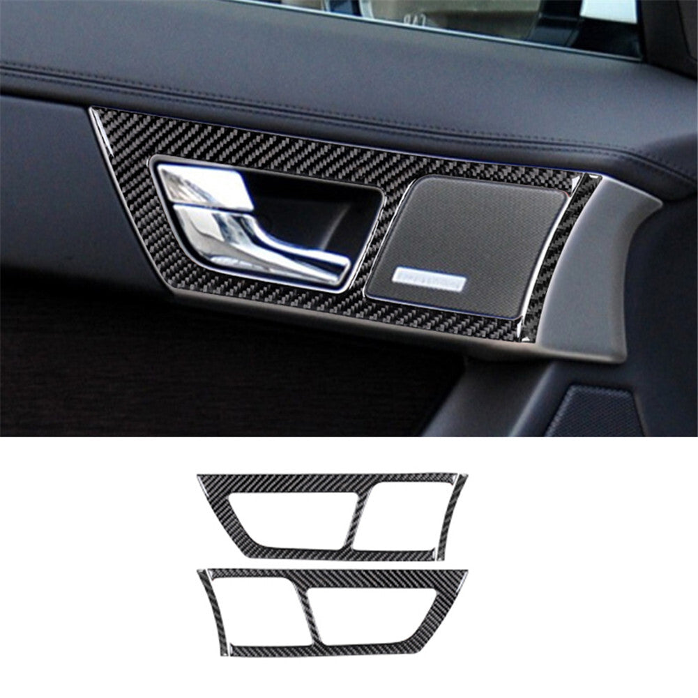 Front Door Handle Frame Trim Cover Panel Carbon Fiber for Jaguar XF 2009-2011