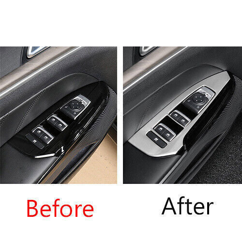 Car Glass Window Lifting Lock Panel Cover Trim for Kia K5 2021-2022 Silver Steel