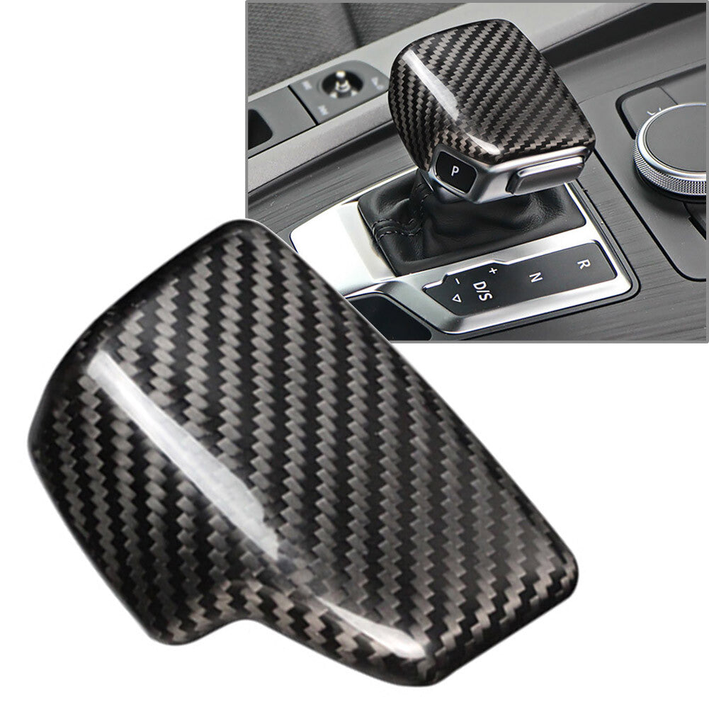 Carbon Fiber Gear Shift Knob Cover Sticker Trim for Audi for A4 B9 for A5 Q7 2017-18 RHD