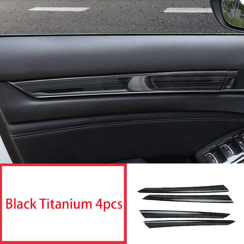 for Honda Accord 2018-2022 Black Steel Car Interior Door Panel Strips Cover Trim