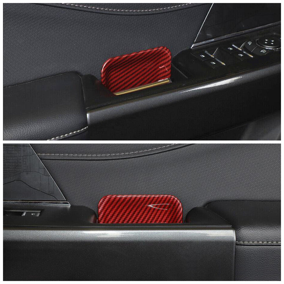 Suitable for 21-23 for Ford F150/F-150, red carbon fiber interior door handle cup cover trim
