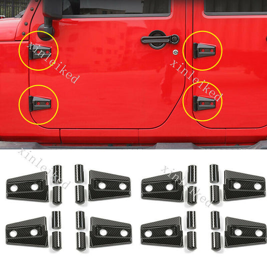 Carbon Fiber HoodCar Door Hinge Molding Cover for Jeep for wrangler JK JKU 2007-17