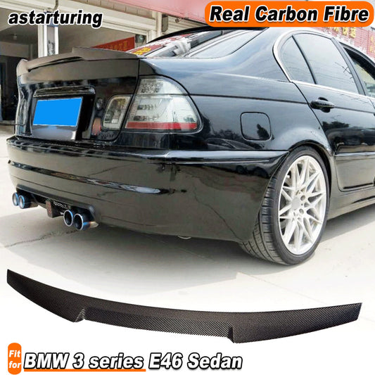 Fit for BMW 3 series E46 Sedan 1998-2005 REAL Carbon Rear Boot Trunk Lip Spoiler