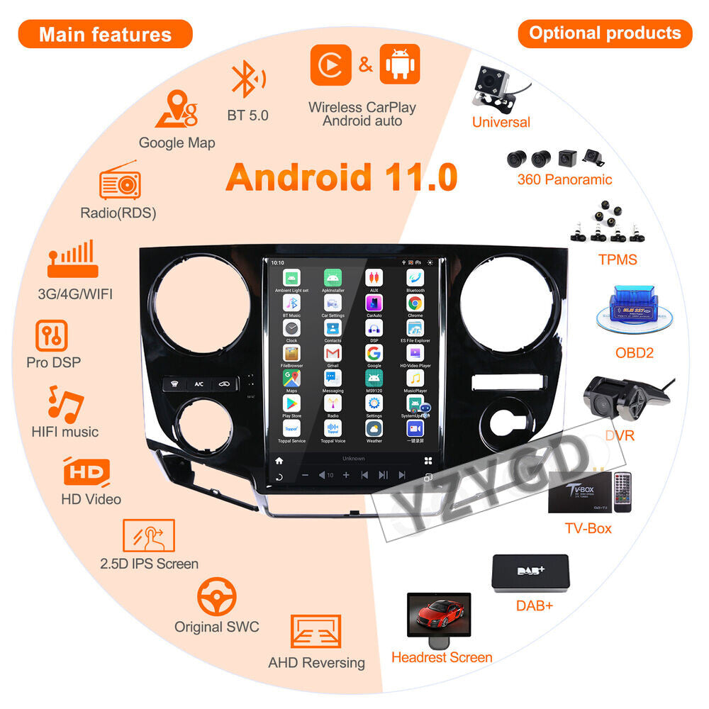 for Ford F250 F350 2009-2012 F450 F650 2009-2014 Car Radio 2Din Receiver CarPlay