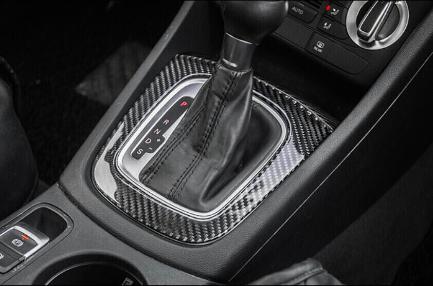 for Audi Q3 15-2018 Carbon Fiber Vinyl Central Console Gear Shift Panel Trim 2P