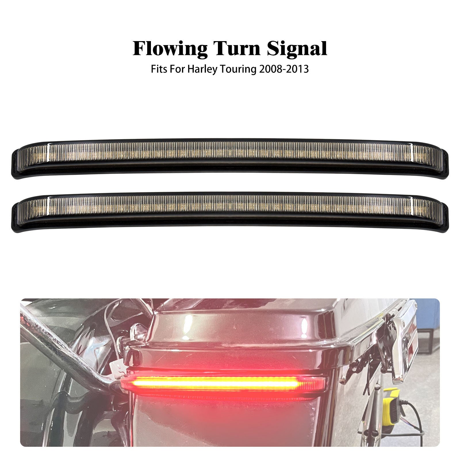 Saddlebag Turn Signal LED Light Somke Lens for Harley Road Electra Glide 08-2013