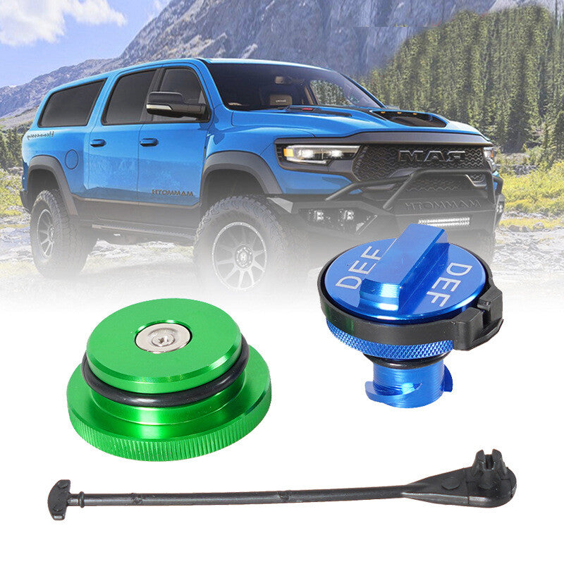 Diesel fuel cap, aluminum fuel cap and DEF cap combination for 2013-2018 for Dodge for Ram 1500