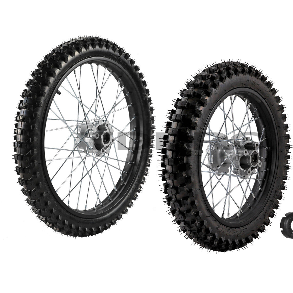 Front 70/100-19, Rear 90/100-16, Tires and Rim Dirt Pit, Bicycle Razor Off-Road 150cc 200