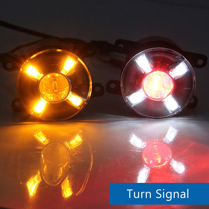 4-color car front LED projector lens, round spotlight, adjustable light ¡Á2