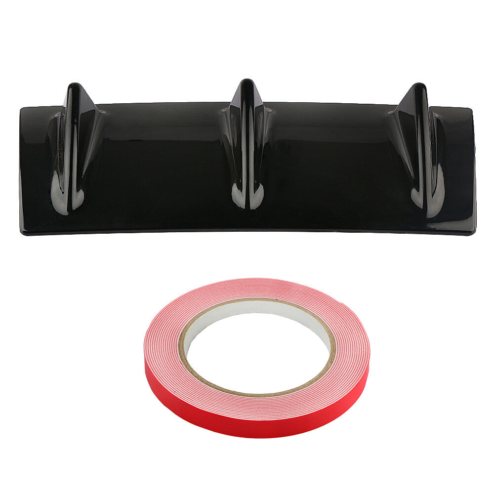 Rear bumper bottom lip diffuser shark fin translucent glossy GM black