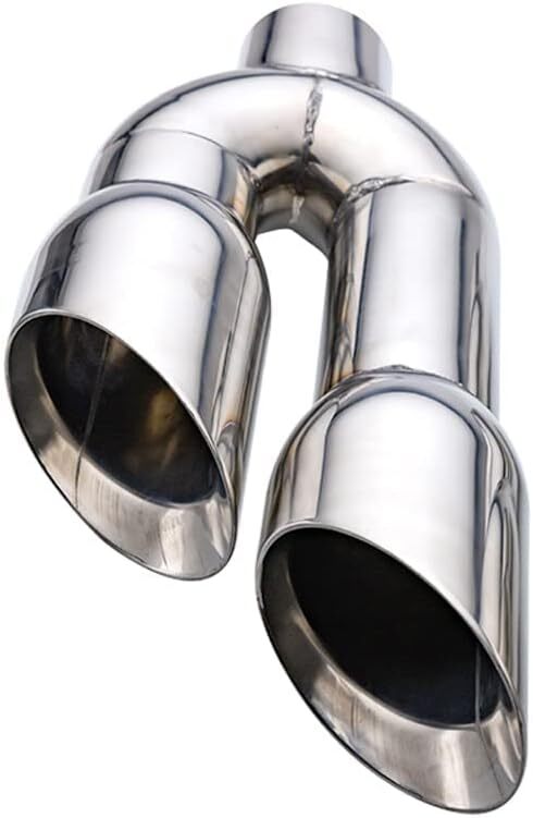 Pair 80mm 3'' ID Exhaust Tip Dual Exhaust Tips Slant Tailpipe 4 OD 16 Length