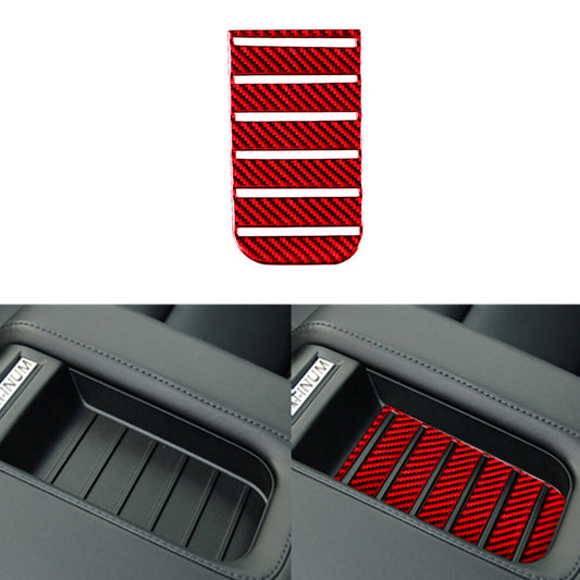 Red for Toyota Tundra Carbon Fiber Center Armrest Storage Box Mat Trim 2014-2018