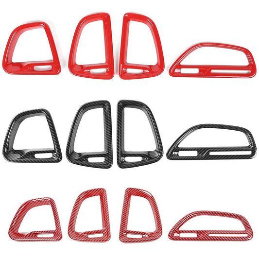 4PCS Center Console Air Condition Outlet Vent Trim for Dodge for Challenger 15-21