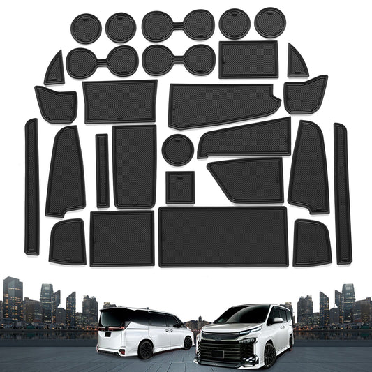 Car Gate Slot Mat for Toyota Noah Voxy 90 Series Anti-Slip Pad Accessories BLACK