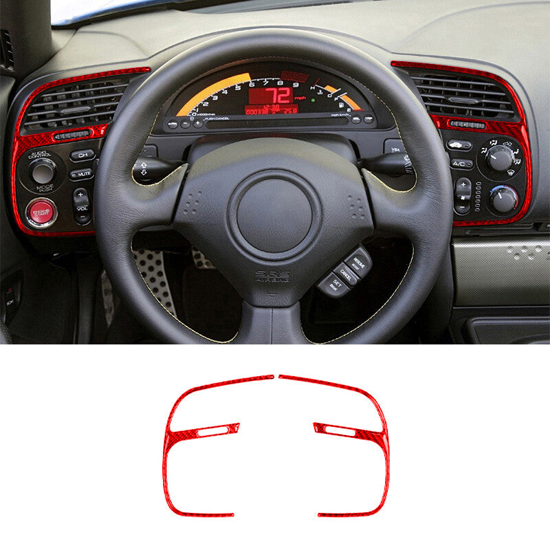 Red Carbon Fiber Driver Side Air Vent Outlet Cover Trim for Honda S2000 2004-09