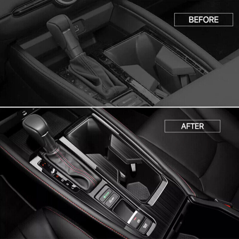 Black Steel Inner Gear Shift Panel Frame Cover Trim for Honda Accord 2023-2024