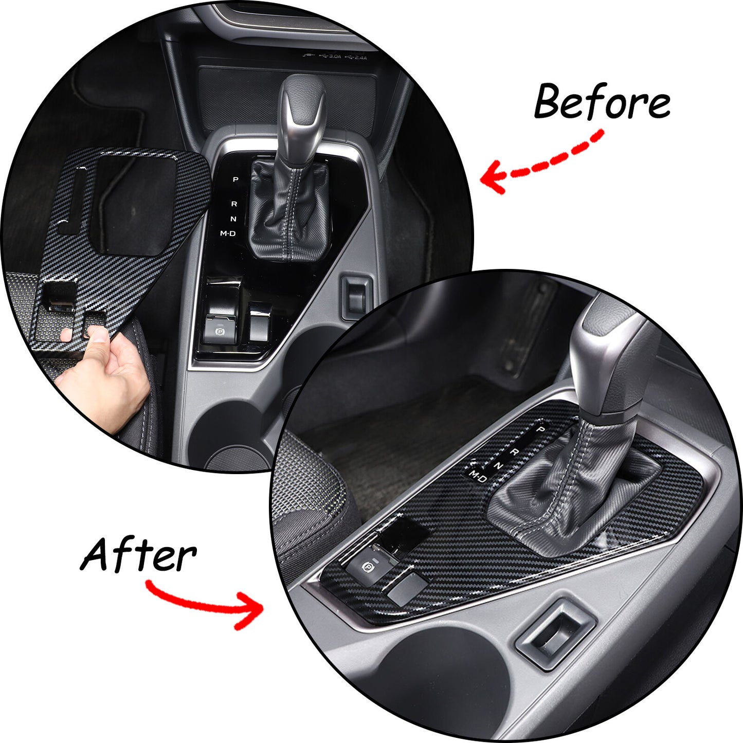 ABS Carbon Car Gear Panel Trim Accessories Cover for Subaru Crosstrek 2023-2024