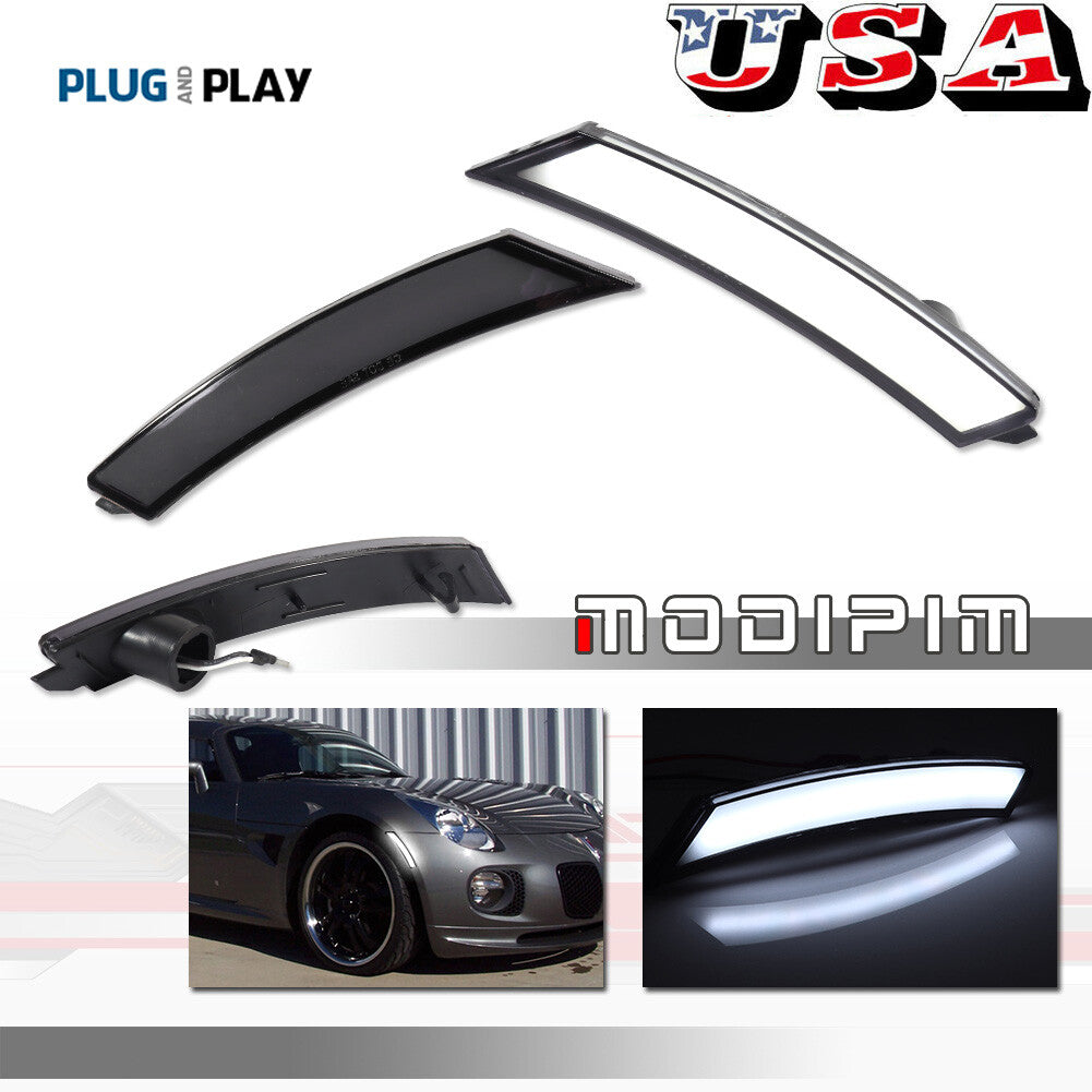 Smoked white LED front marker lights for 06-10 for Pontiac Solstice for Saturn Sky