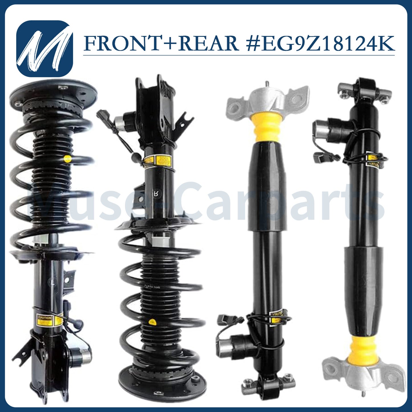 Two-piece front shock absorber kit with electric adjustment for Lincoln MKZ 2013-2020 3.7L and 2.0L models.