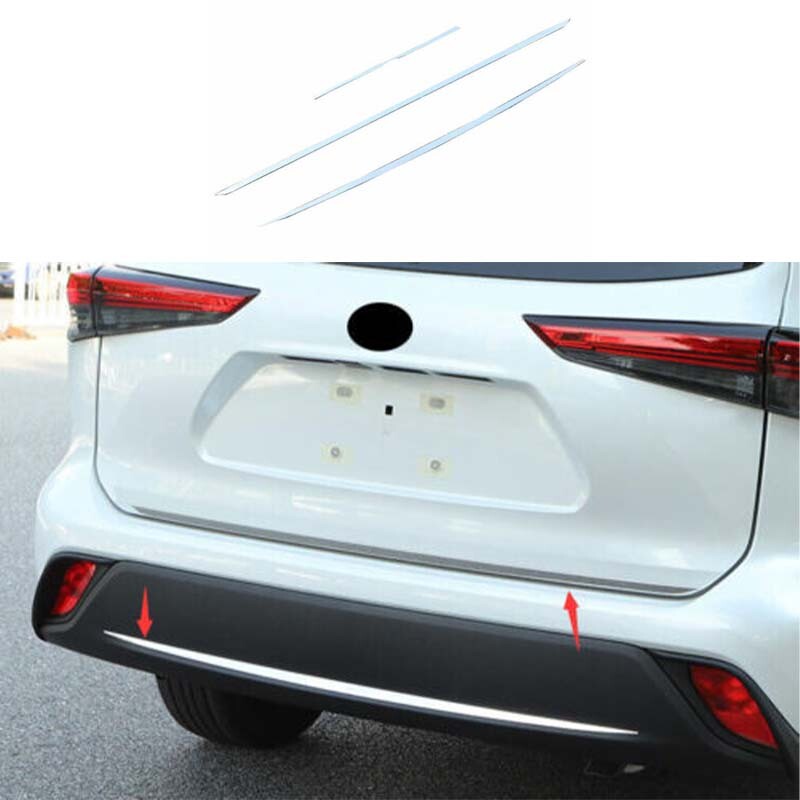 Chrome Steel Tailgate Strip Rear Door Trunk Lid for Toyota Highlander 2020-2023