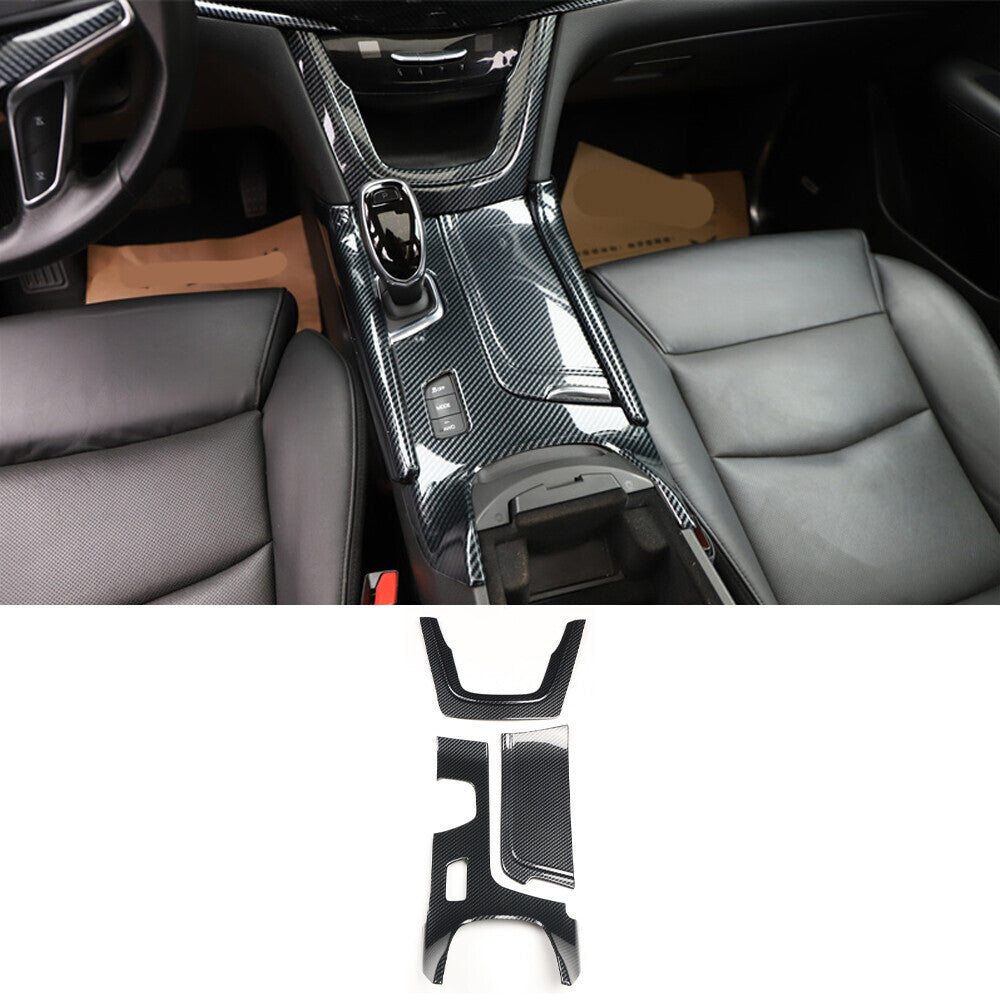 for Cadillac XT5 17-19 ABS Carbon Fiber Middle Console Gear Shift Cover Trim 3P