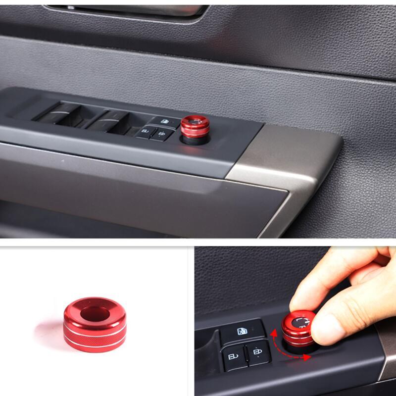 Red Aluminum Rearview Mirror Adjust Knob Cover for Toyota Tundra 2022-2024