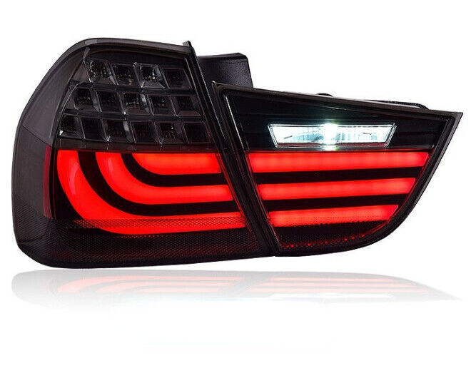 for BMW E90 3 Series 09-12 4Dr Sedan Pair LED Tube Tail Lights Brake Stop Lamp