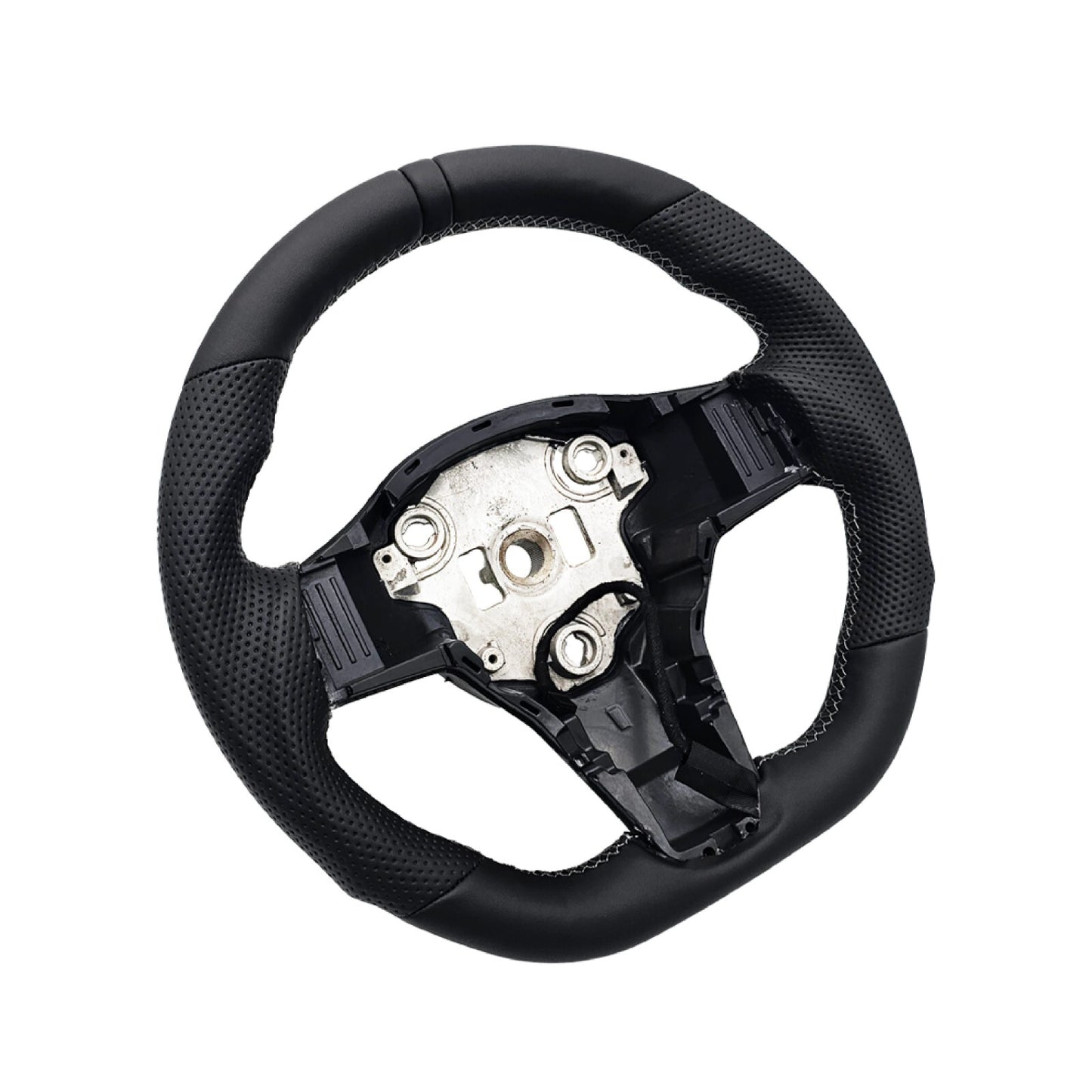 for Tesla Model 3 for Model Y HEATED Black Ring Sport Leather Steering Wheel